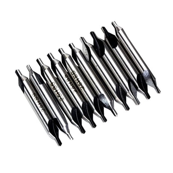 ELAYARD 10-Piece High- Center Drill and Countersink Set for Precision Machining and Component Finishing