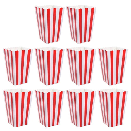 ELAYARD Paper Popcorn Containers Red Storage Packaging 10Pcs