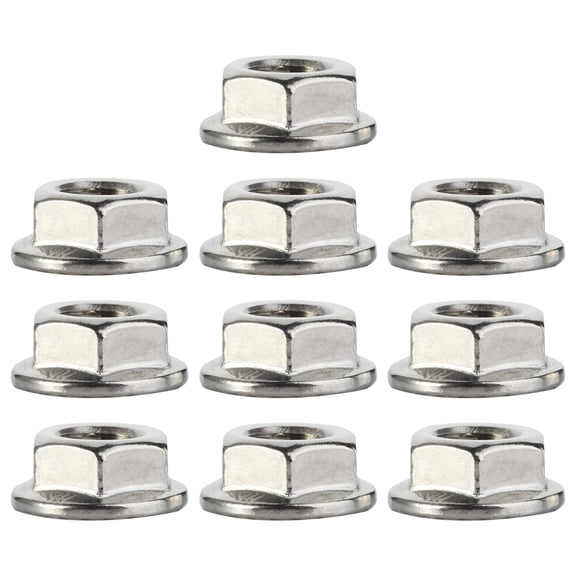 ELAYARD 10pcs Practical 1/2-13 Serrated Flange Nuts Stainless Steel Lock Nuts