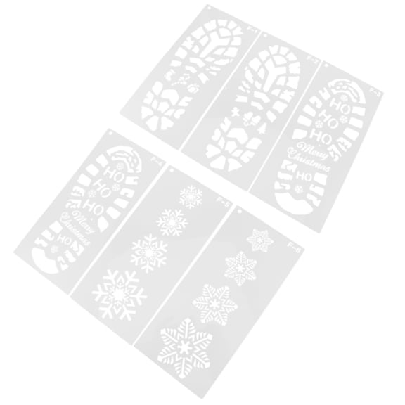 ELAYARD Footprints Stencil Window Drawing Tool Snowflake Template Artists 10Pcs