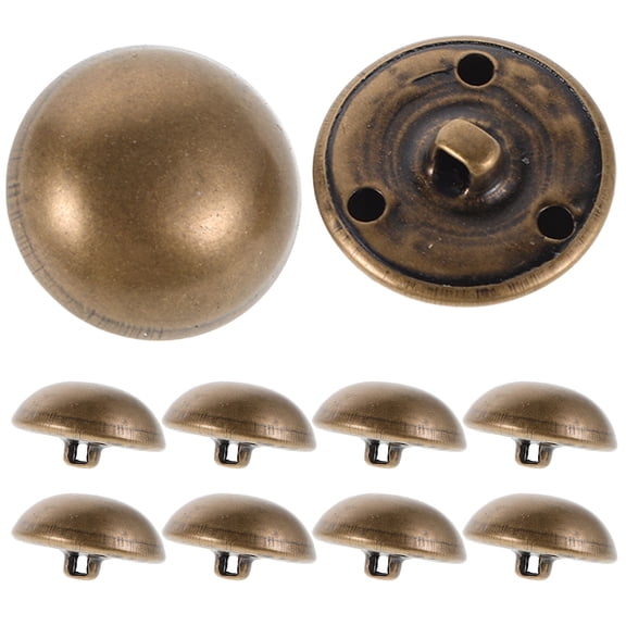 ELAYARD 10Pcs Brass Buttons for Clothes Vintage Round Mushroom Design for Sewing