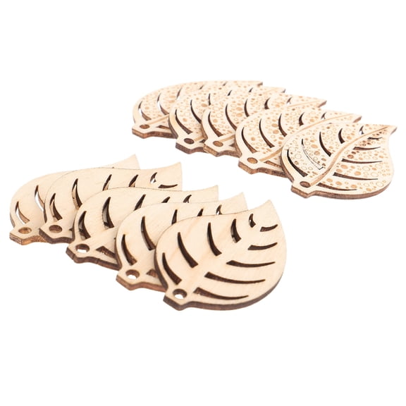 ELAYARD 10-Piece Unfinished Wood Leaf Cutouts, Wooden Craft Shapes for Home Decor, Painting, Scrapbooking, Party Decorations