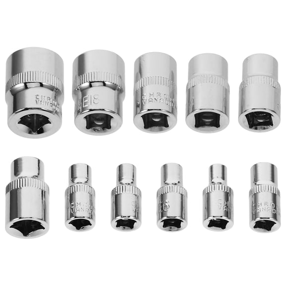 ELAYARD 11pcs Star Wrench Socket Set Silver Vanadium Steel for Auto Repair Mechanics