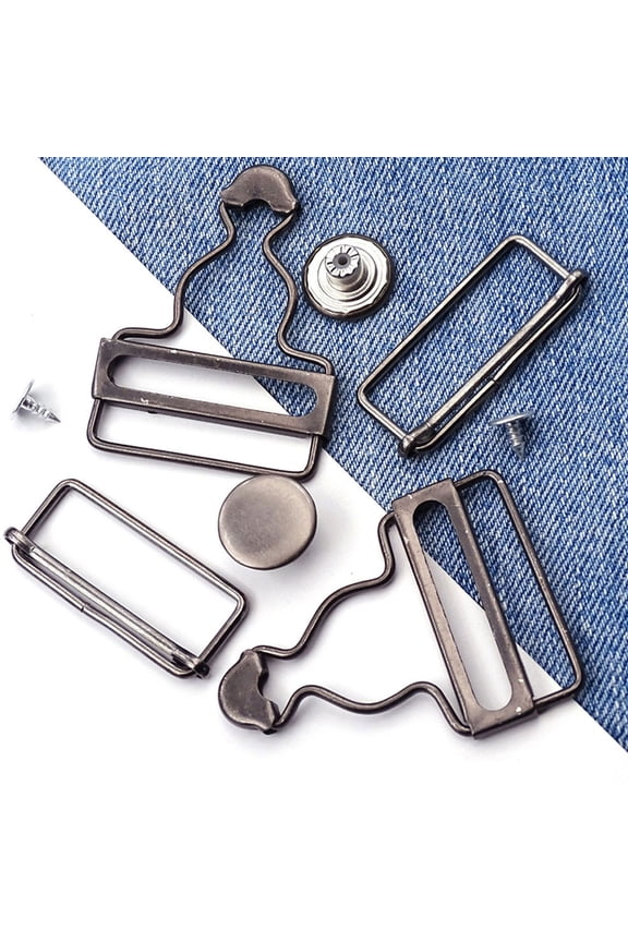 12Sets Metal Suspender Buckles Adjustable Overalls Clips Replacement Strap Fasteners