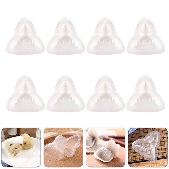 ELAYARD 12Sets White Plastic Rice Dumpling Molds Triangle Shaping Mold Traditional Chinese Rice-Pudding Maker for Home