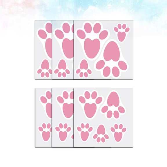 ELAYARD 12 Sheets Easter Bunny Footprint 12 Sheet PVC Floor Wall Decals
