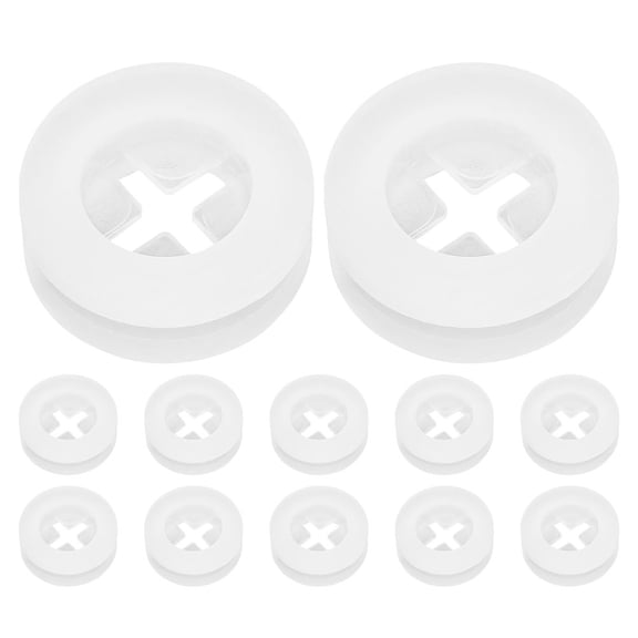 ELAYARD White Silicone Spill Proof Stoppers, Cross Design, Fits Mason Jar Lids, 12Pcs