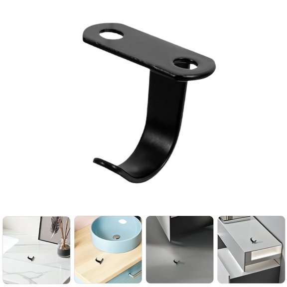 ELAYARD 12Pcs Black Stainless Steel Ceiling Hooks Heavy Duty Mountable Robe Hangers for Kitchen Bathroom