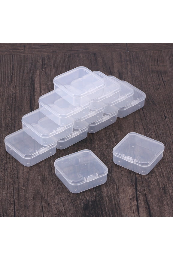 Storage Compartment Box Jewellery Box Transparent Plastic 12Pack