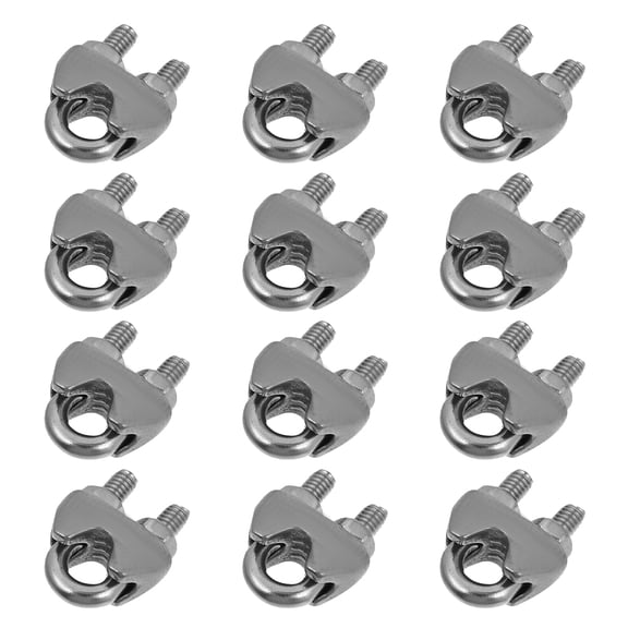 ELAYARD 12Pcs Wire Rope Cable Clip Clamp Stainless Steel for Steel Wire Securing and Hanging