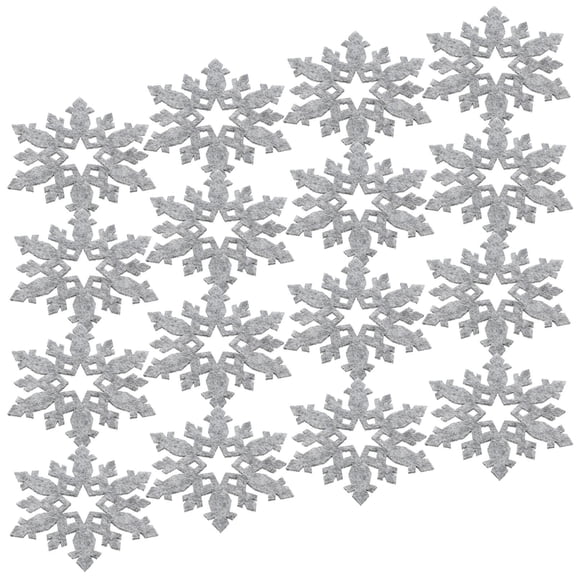 ELAYARD 12Pcs Snowflake Decor Coaster Grey Felt Heat Insulation for Christmas Party