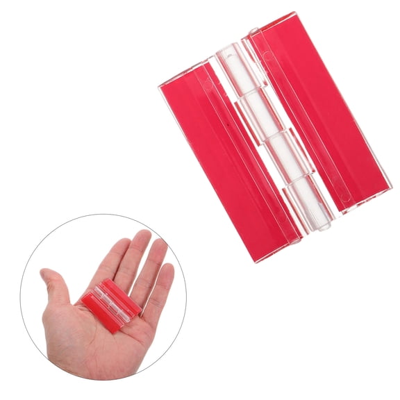 ELAYARD 12Pcs Red Clear Plastic Piano Hinges for Craft Projects and Cabinet Door Installation