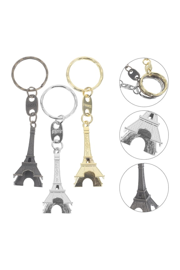12-Pack Eiffel Tower Keychain Set, Assorted Color Zinc Alloy Pendants, Decorative Bag Charms Accessories
