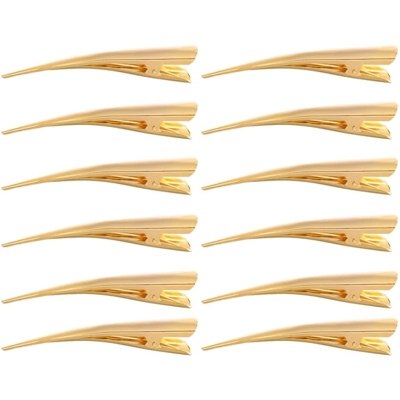 ELAYARD Salon Hair Clips for Sectioning Women Golden Eco Paint 12Pcs