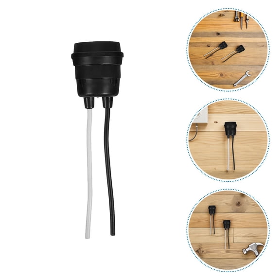 ELAYARD 12Pcs Heavy Duty Black E27 Screw in Light Socket with Waterproof Design