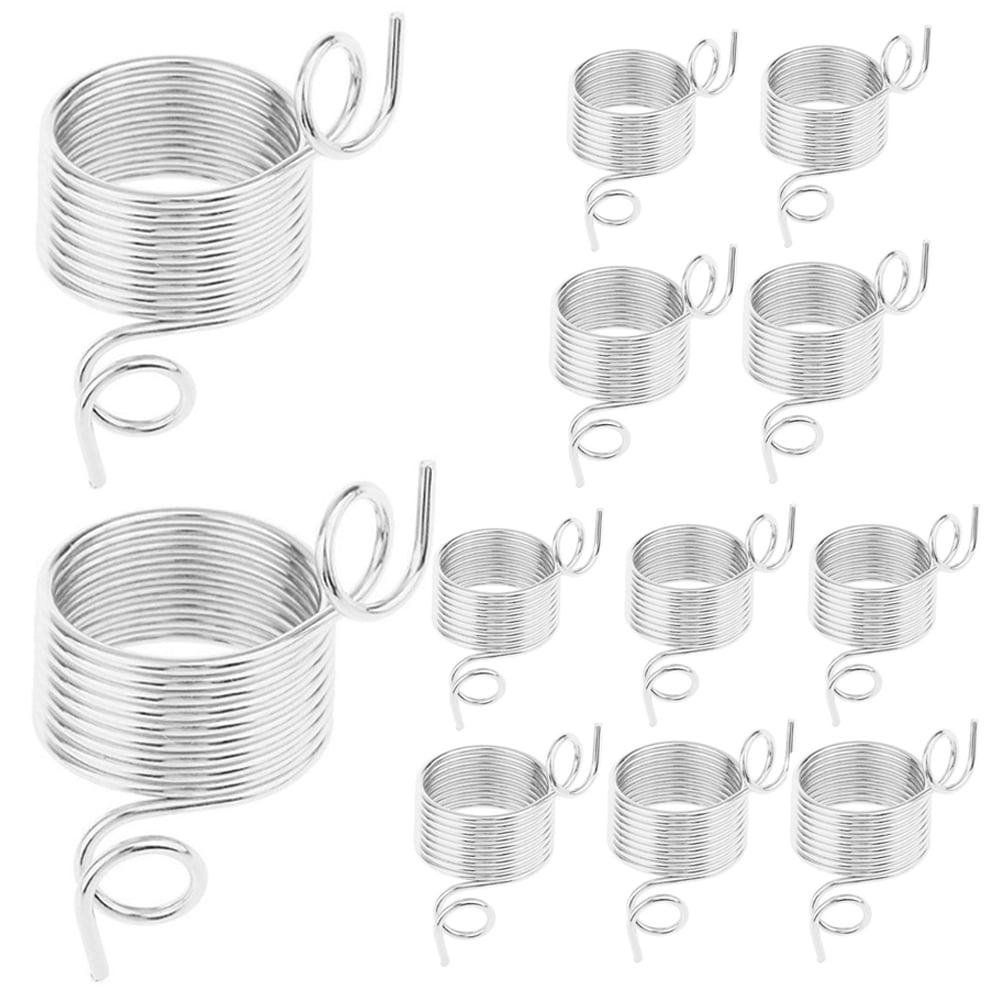 Adjustable Thread Rings ELAYARD 12Pcs Plated Silver Stainless Steel Thread Guide Crochet Rings ...