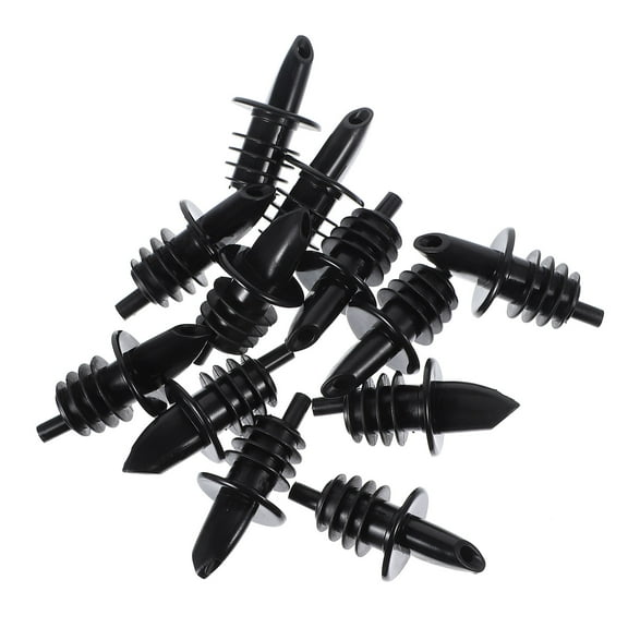 ELAYARD 12Pcs Liquor Pourer Bottle Spouts for Consistent Pour Speeds Black Kitchen Tool