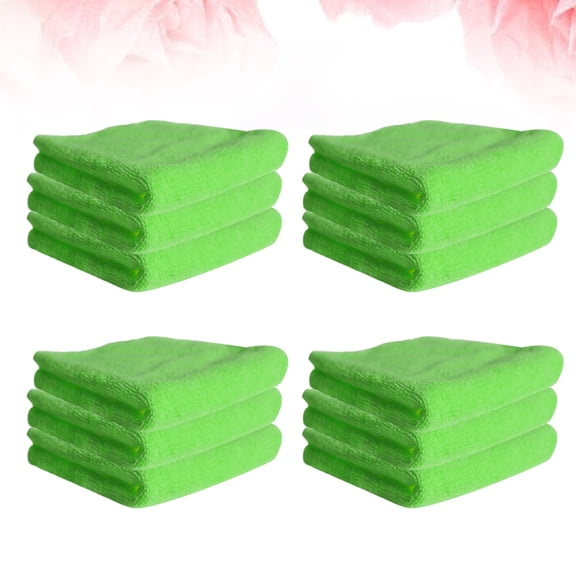 ELAYARD 12Pcs Microfiber Dish Rags High Water Absorption Utility Towels for Households Green