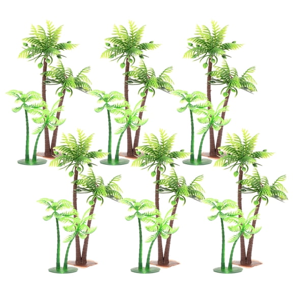 ELAYARD 12Pcs Artificial Plastic Coconuts Tree Model for Fish Tank and Dining Table Decor