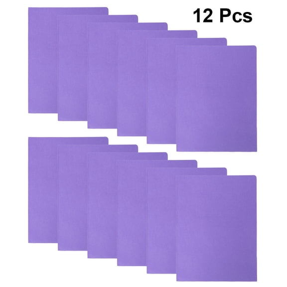 ELAYARD 12Pcs Purple Kraft Paper Folder with Double Pockets for Office Documents