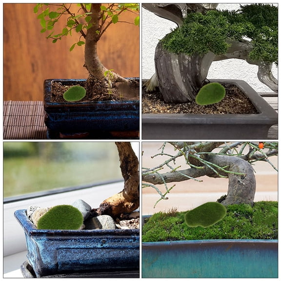 ELAYARD 12Pcs Realistic Artificial Moss Stone Green Faux Rocks for Garden Layout and Decoration