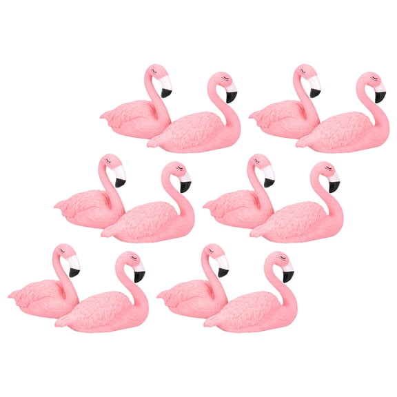 ELAYARD 12Pcs Small Pink Flamingo Figurines Perfect for Bonsai Crafts Dollhouse and Indoor Decorative Use