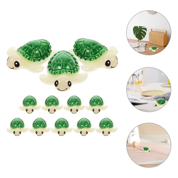 ELAYARD Tiny Ornaments Tortoise Figurines Assorted Color 12Pcs Micro Landscape Decoration