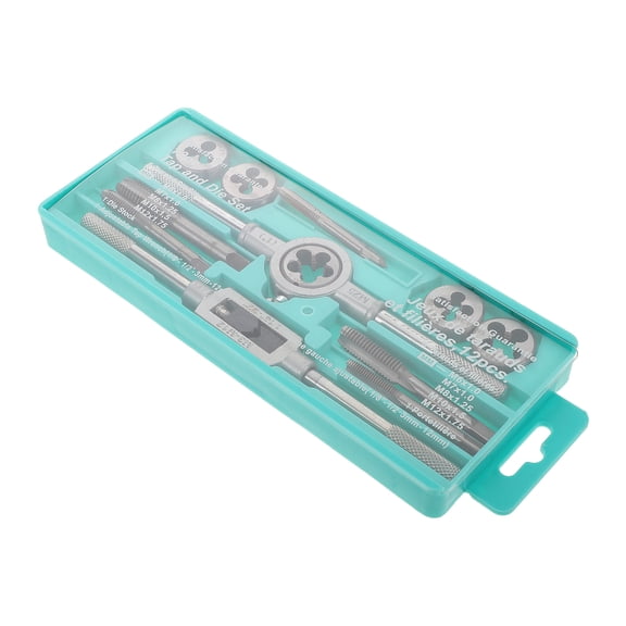 ELAYARD 12-Piece Tap and Die Set Plated Metal Threading Tools for Precision Thread Repair and Home Use