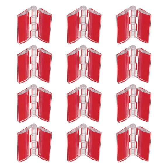 ELAYARD 12Pcs Transparent Acrylic Adhesive Hinge Strips for Smooth Opening in Display Box and Furniture DIY