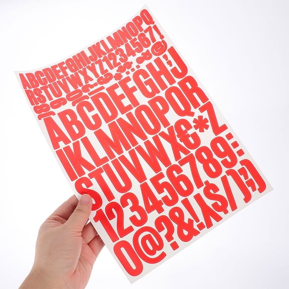 ELAYARD 12Pcs Self Adhesive Vinyl Alphabet Stickers in Red for Mailbox and Scrapbook Decoration