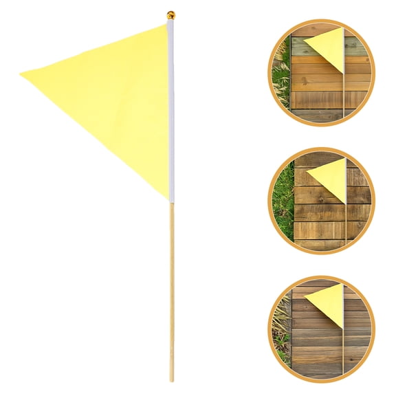 ELAYARD Yellow Construction Marker Flags, High Visibility Weather Resistant Polyester Safety Marking Flags for Surveying, Utility
