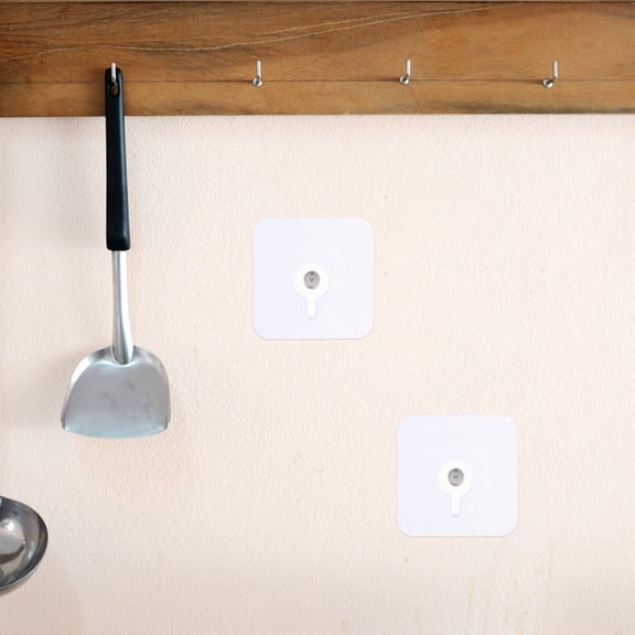 ELAYARD Clear No-Trace PVC Adhesive Hooks, Strong Hold for Hanging Pictures, Keys, and More