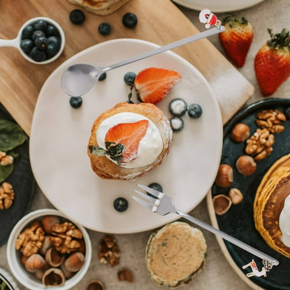 ELAYARD 12Pcs Christmas Coffee Spoons Set for Cooking and Beverage Mixing