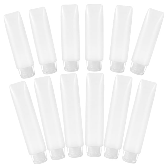 ELAYARD 12pcs LeakProof Refillable Lotion Bottles Portable Travel Squeeze Tubes Transparent PE and PP