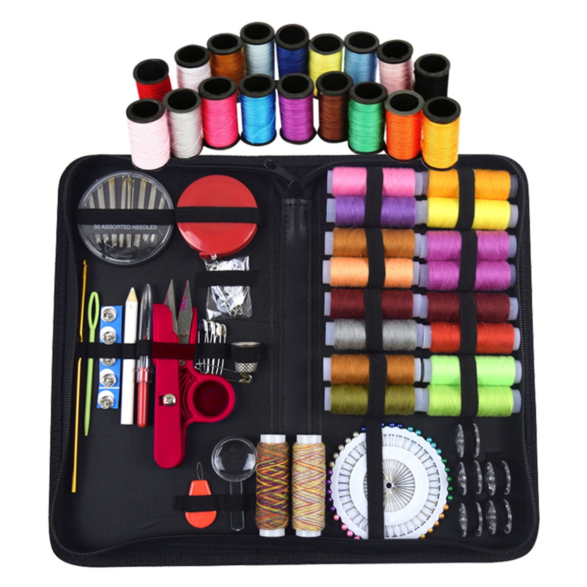 ELAYARD 136 Pieces Hand Sewing Accessories with Sewing Kit for Adults Assorted Color Organized for Home Use
