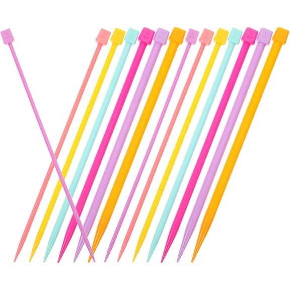 ELAYARD 14Pcs Knitting Needles Assorted Color for Craft Projects Beginners