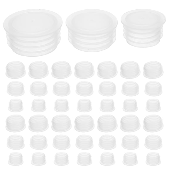 ELAYARD 150Pcs White Plastic Bottle Caps with Airtight Seal for Kitchen Storage Jars Prevent Leakage