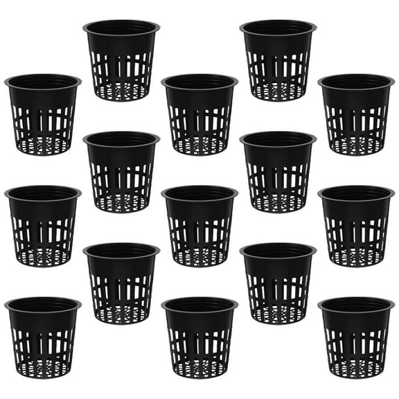 ELAYARD 15Pcs Black Hydroponic Cups Mesh Pots for Garden Balcony Vegetable Growing