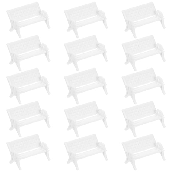 ELAYARD 15Pcs Mini House Bench Model Miniature Bench Doll Furniture Model Decor
