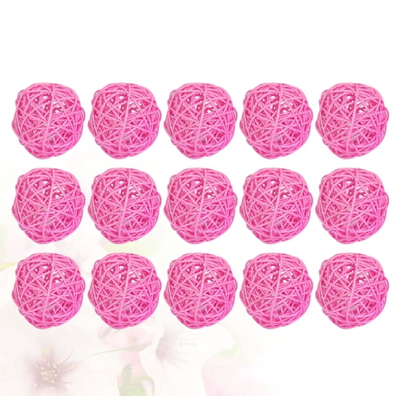 ELAYARD 15Pcs Natural Decorative Balls Wooden for Wall Hanging Home Decor Pink