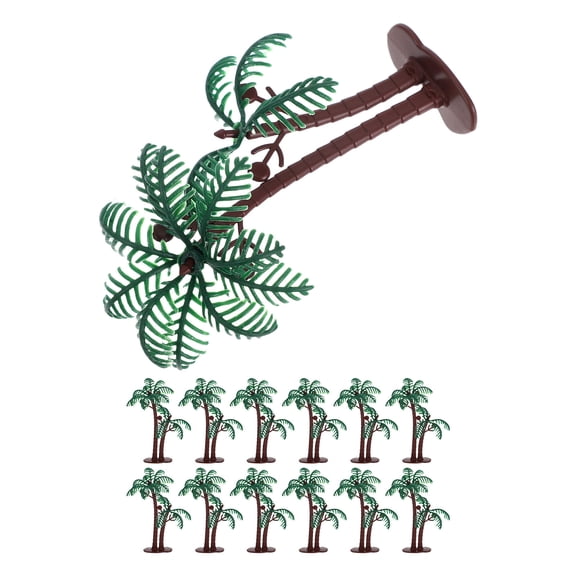 ELAYARD 15Pcs Artificial Palm Trees for Indoor Decor Realistic Green Plastic Coconut Tree Models