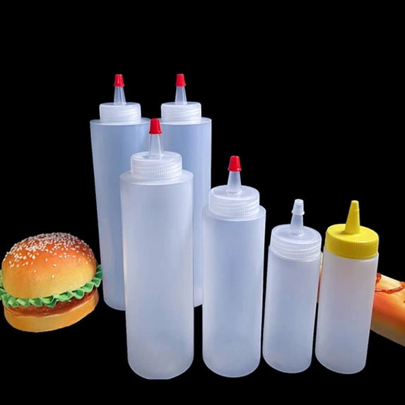 ELAYARD 15Pcs Lightweight White Sauce Dispenser Bottles for Kitchen Condiments and Oils