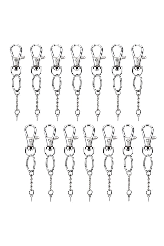 160 Pieces Keychain Making Supplies Key Chain Set with Swivel Snap Hook Silver Alloy