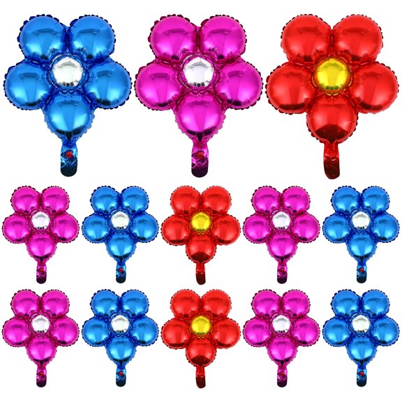 ELAYARD 16PCS Spring Theme Party Balloons Floral Balloon Aluminium Film Assorted Atmosphere Enhancement