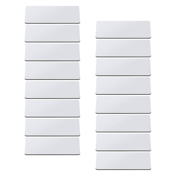ELAYARD 16Pcs White Blank Name Tags with Pin Backing for Work and Craft Use