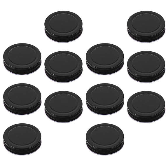 ELAYARD 16pcs Tinplate Can Lids For Tins Black Storage Regular Mouth