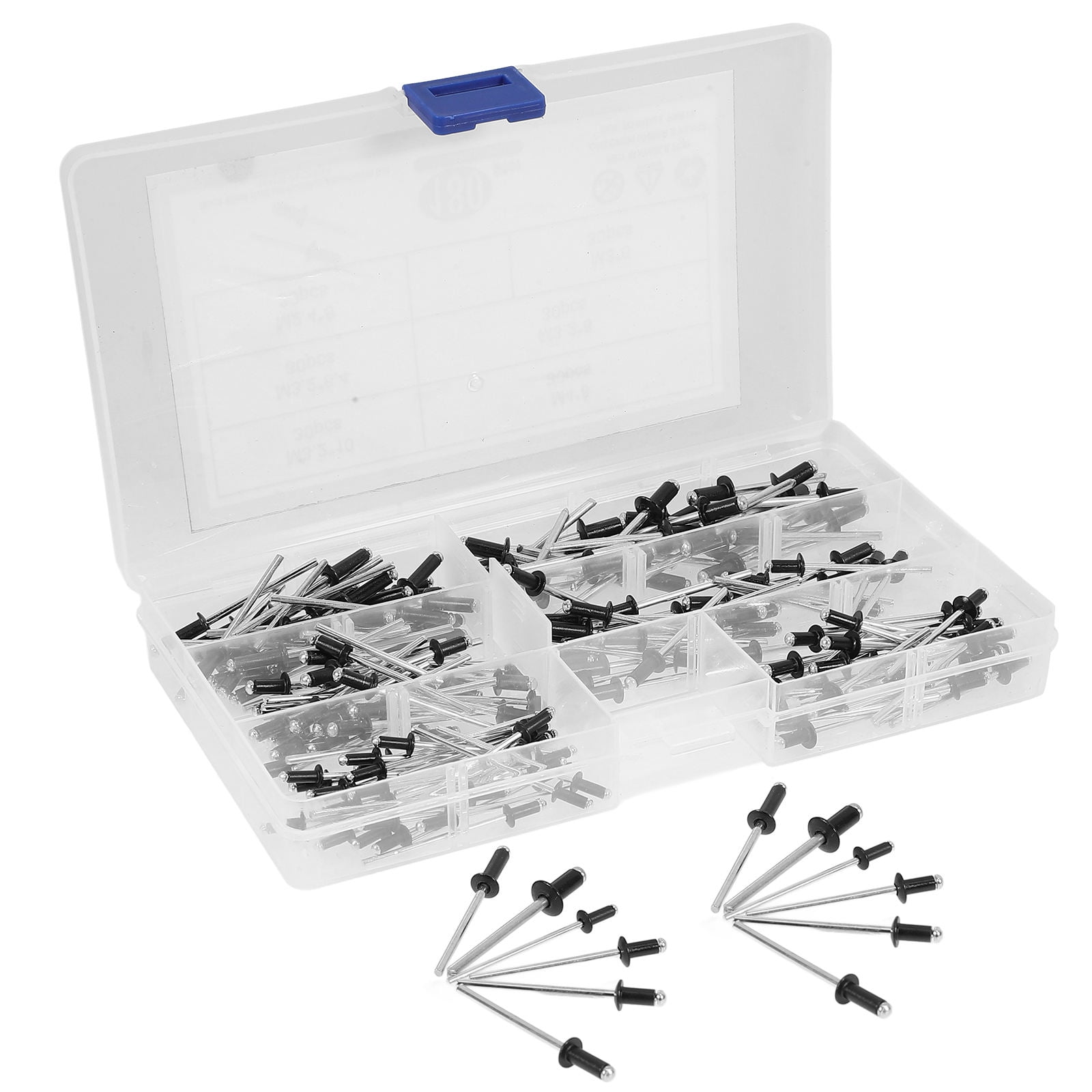 ELAYARD 180Pcs Black Aluminum Blind Rivets Kit with Flange for Indoor ...