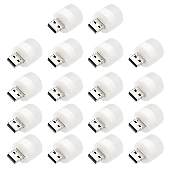 ELAYARD 18Pcs USB Light White Car Interior Lamp Portable Ambient Lighting for Home Use