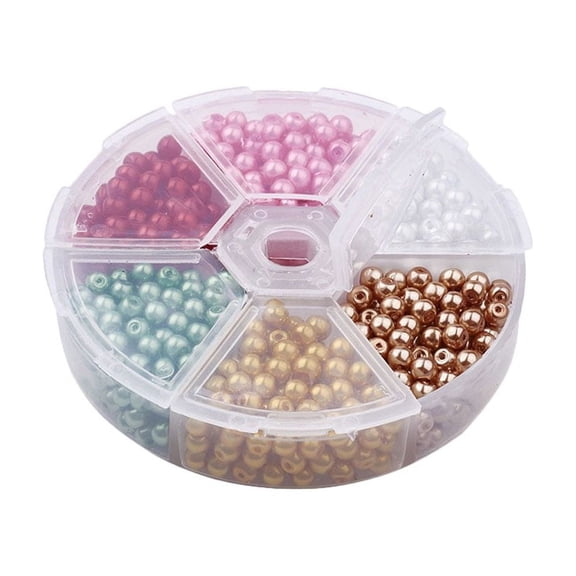 ELAYARD 1Pack 4Mm Glass Beads for Bracelet Making Assorted Colors with Rust Resistant Finish