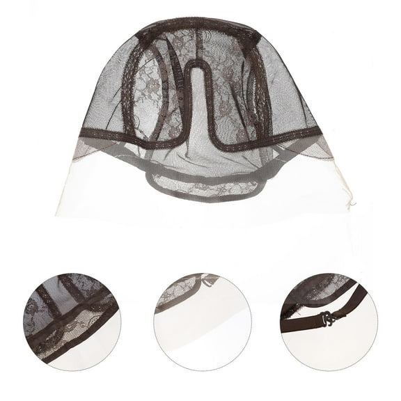 ELAYARD 1Pack Black Square Wig Hat Breathable Mesh Hair Net Cap for Women Daily Life